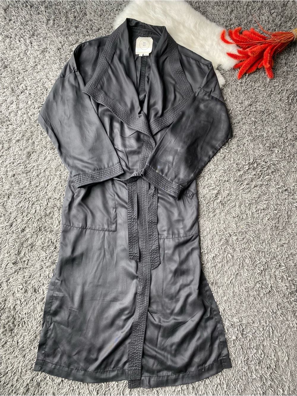 Anthropologie Hei Hei Black Lyocell Duster Cardigan